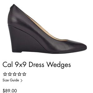 Nine West Cal 9x9 Dress Wedge Size 5 (Black)